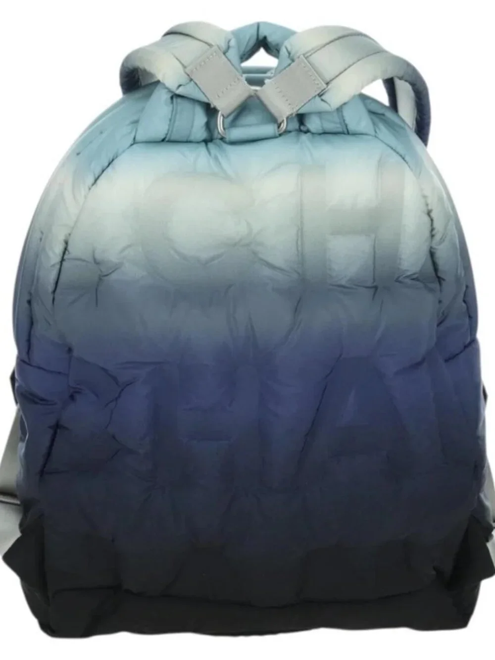 CHANEL Doudone Backpack Nylon Blue Silver CC Auth mr2366SAM